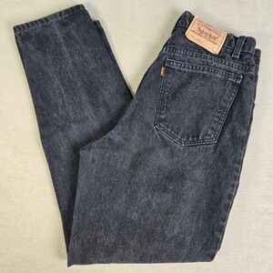 Vtg Levi Strauss Co 15921 Tapered Leg Jeans Black 12 Short Orange tag 90s Grunge